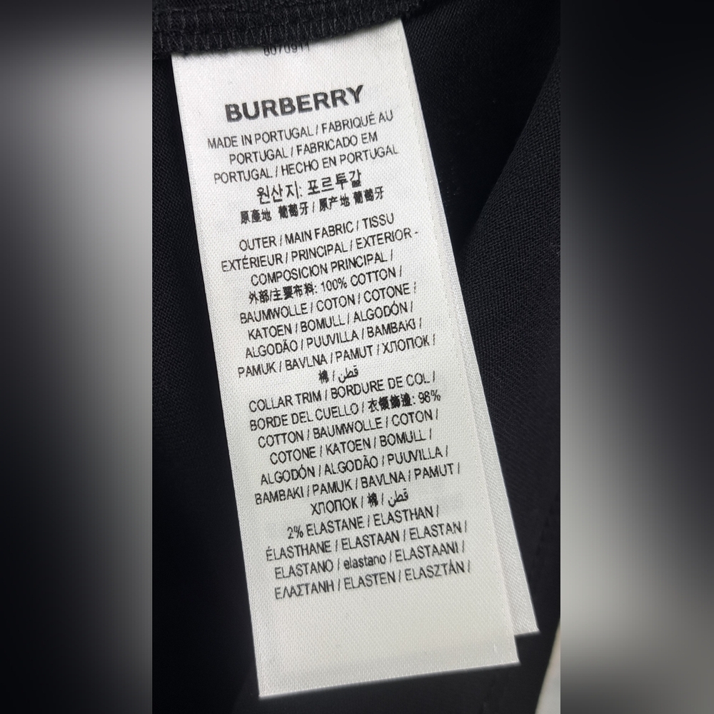 NWT Burberry Men's T-Shirt Tee Black Power Fist TB Logo Organic Medium - Picture 7 of 16